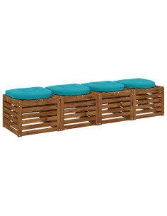 Cuscini per Sedia in 4 Pezzi 4 pz 100% Poliestere Turchese 2