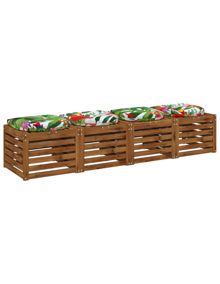 Cuscini per Sedia in 4 Pezzi 4 pz 100% Poliestere Multicolore