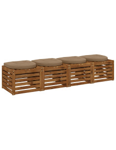 Cuscini per Sedia in 4 Pezzi 4 pz 100% Poliestere Tortora 2