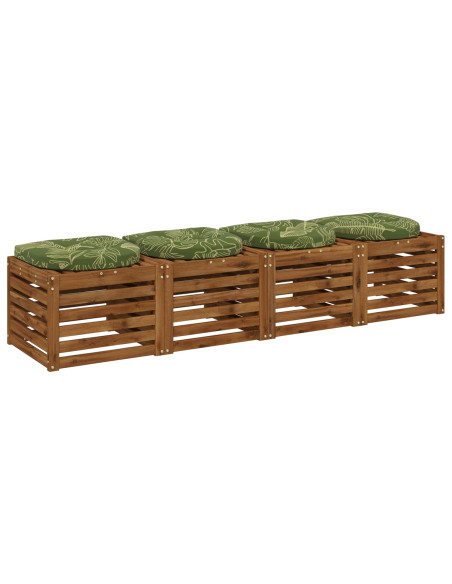 Cuscini per Sedia in 4 Pezzi 4 pz 100% Poliestere