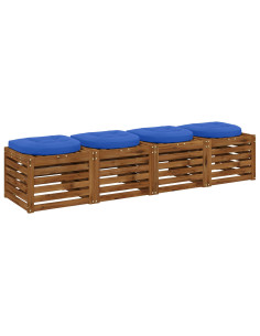 Cuscini per Sedia in 4 Pezzi 4 pz 100% Poliestere Blu Reale 2