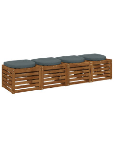 Cuscini per Sedia in 4 Pezzi 4 pz 100% Poliestere Blu 2