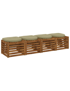Cuscini per Sedia in 4 Pezzi 4 pz 100% Poliestere Verde chiaro 2