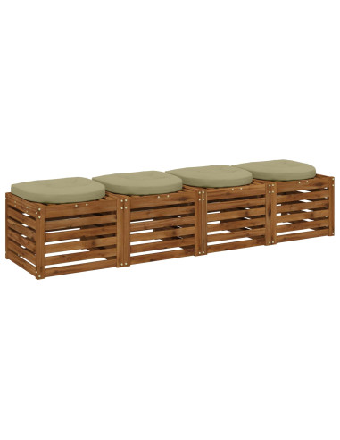 Cuscini per Sedia in 4 Pezzi 4 pz 100% Poliestere Verde chiaro