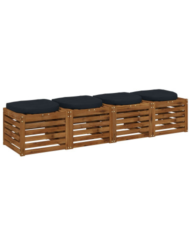 Cuscini per Sedia in 4 Pezzi 4 pz 100% Poliestere Blu Scuro