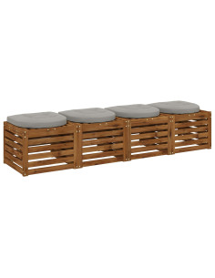 Cuscini per Sedia in 4 Pezzi 4 pz 100% Poliestere Grigio 2