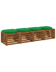 Cuscini per Sedia in 4 Pezzi 4 pz 100% Poliestere Verde 2