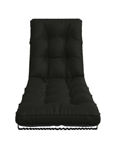 Cuscino per Lettino VIANEN 100% Poliestere Nero 200 x 60 x 8 cm