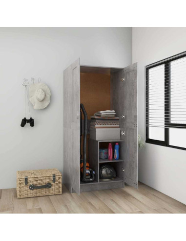 Armadio Grigio Cemento 82,5x51,5x180 cm in Legno Multistrato
