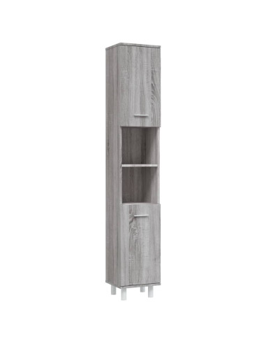 Set Mobili da Bagno 4 pz Grigio Sonoma in Legno Multistrato