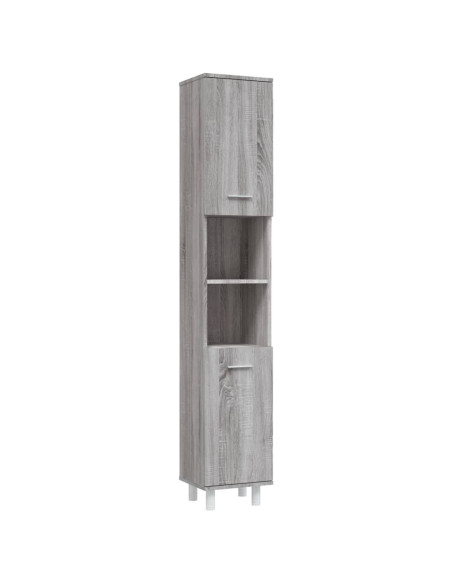 Set Mobili da Bagno 4 pz Grigio Sonoma in Legno Multistrato