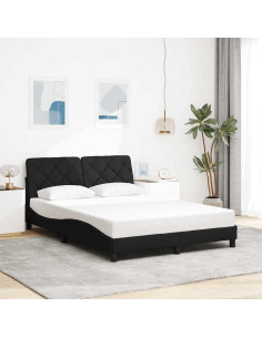 Giroletto senza Materasso Nero 140x190 cm in Tessuto
