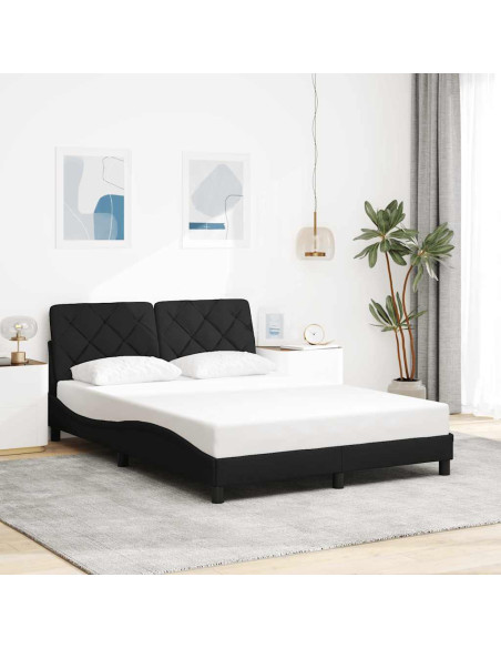 Giroletto senza Materasso Nero 140x190 cm in Tessuto