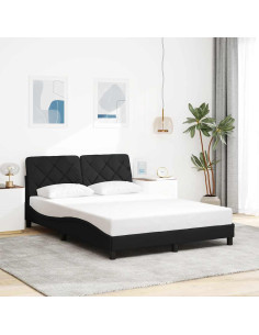 Giroletto senza Materasso Nero 140x200 cm in Tessuto