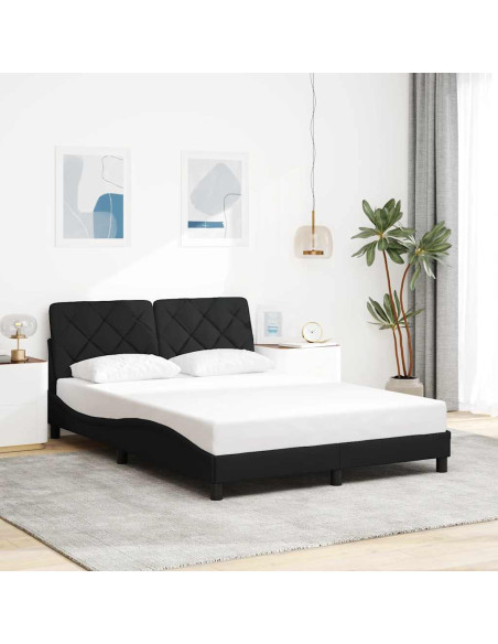 Giroletto senza Materasso Nero 140x200 cm in Tessuto