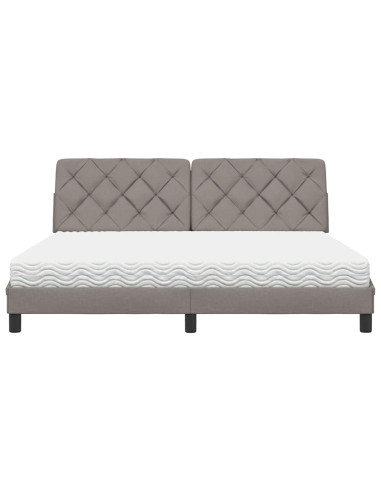 Letto con Materasso Tortora 180x200 cm in Tessuto