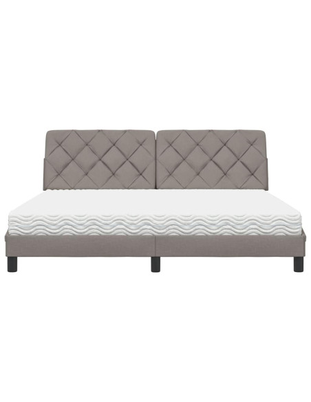 Letto con Materasso Tortora 180x200 cm in Tessuto