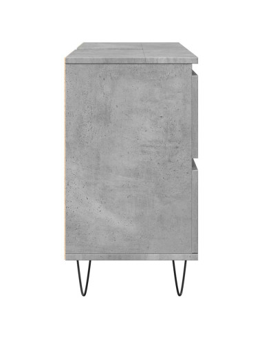 Armadietto da Bagno Grigio Cemento 80x33x60cm in Truciolato