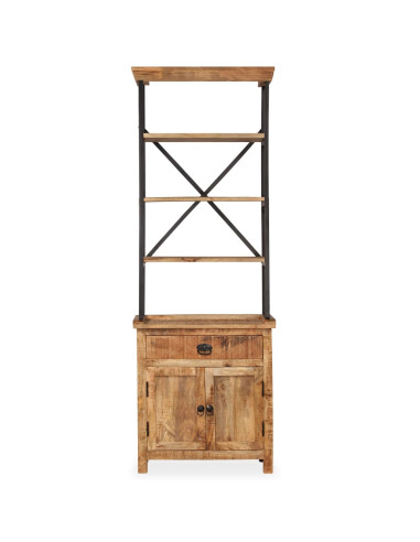 Credenza con Ripiani in Legno Massello di Mango 65x30x180 cm