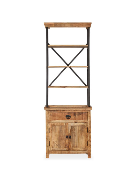 Credenza con Ripiani in Legno Massello di Mango 65x30x180 cm