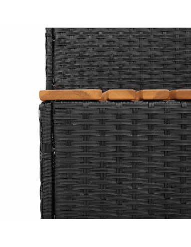 Bordo per Vasca Idromassaggio Nero Polyrattan&Massello Acacia