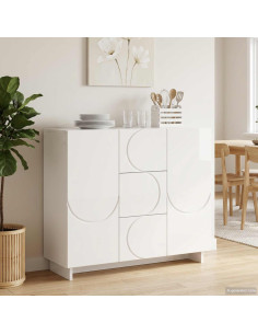 Credenza Bianco Lucido 85,5 x 31 x 75 cm Legno ingegnerizzato