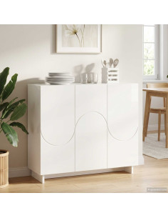 Credenza Bianco Lucido 85,5 x 31 x 75 cm Legno ingegnerizzato