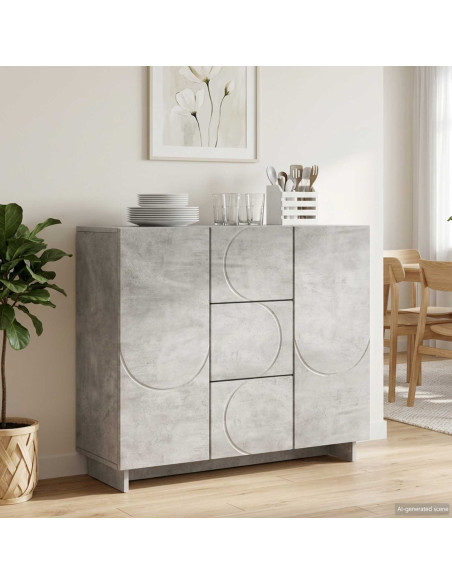 Credenza Grigio Cemento 85,5 x 31 x 75 cm Legno ingegnerizzato