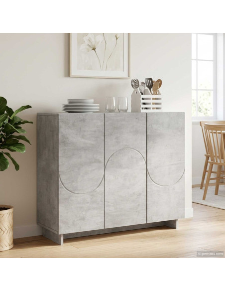 Credenza Grigio Cemento 85,5 x 31 x 75 cm Legno ingegnerizzato