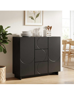 Credenza Nero 85,5 x 31 x 75 cm Legno ingegnerizzato