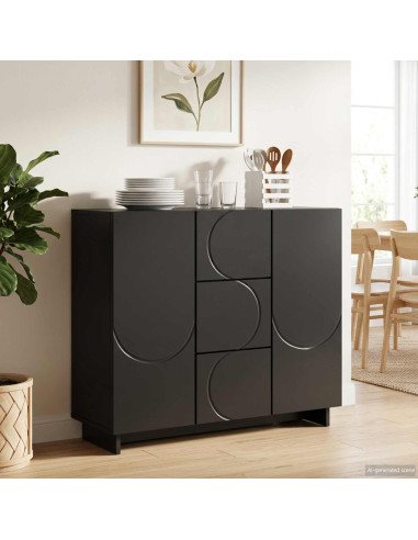 Credenza Nero 85,5 x 31 x 75 cm Legno ingegnerizzato