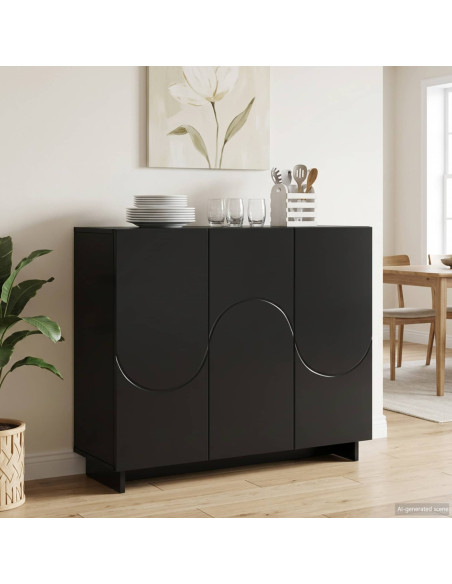 Credenza Nero 85,5 x 31 x 75 cm Legno ingegnerizzato