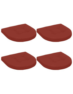 Cuscini per Sedia in 4 Pezzi 4 pz 100% Poliestere Rosso