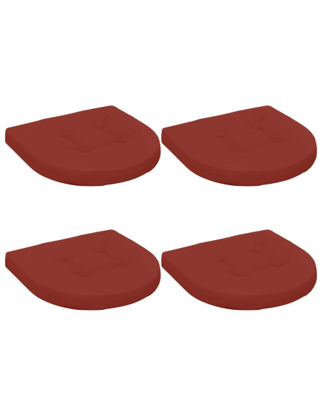 Cuscini per Sedia in 4 Pezzi 4 pz 100% Poliestere Rosso