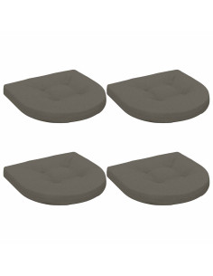 Cuscini per Sedia in 4 Pezzi 4 pz 100% Poliestere Grigio