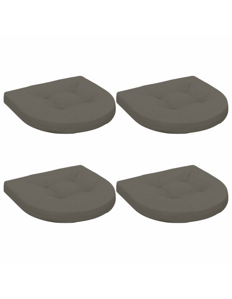 Cuscini per Sedia in 4 Pezzi 4 pz 100% Poliestere Grigio