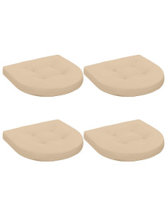 Cuscini per Sedia in 4 Pezzi 4 pz 100% Poliestere Crema