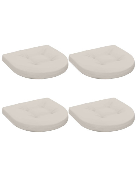 Cuscini per Sedia in 4 Pezzi 4 pz 100% Poliestere Bianco