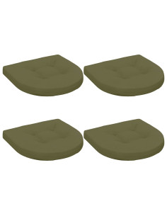 Cuscini per Sedia in 4 Pezzi 4 pz 100% Poliestere Verde Oliva