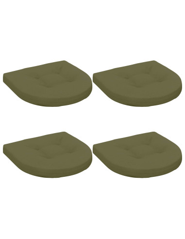 Cuscini per Sedia in 4 Pezzi 4 pz 100% Poliestere Verde Oliva
