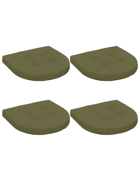 Cuscini per Sedia in 4 Pezzi 4 pz 100% Poliestere Verde Oliva