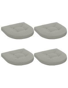 Cuscini per Sedia in 4 Pezzi 4 pz 100% Poliestere Grigio