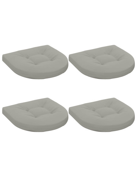 Cuscini per Sedia in 4 Pezzi 4 pz 100% Poliestere Grigio