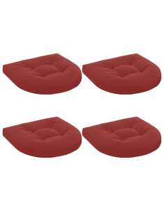 Cuscini per Sedia in 4 Pezzi 4 pz 100% Poliestere Rosso Vino
