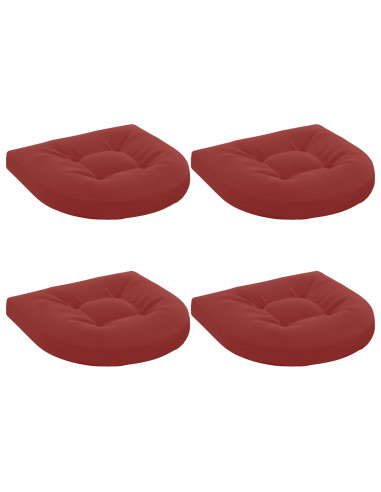 Cuscini per Sedia in 4 Pezzi 4 pz 100% Poliestere Rosso Vino