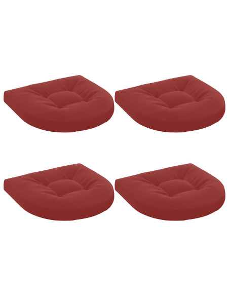 Cuscini per Sedia in 4 Pezzi 4 pz 100% Poliestere Rosso Vino