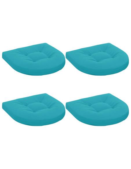 Cuscini per Sedia in 4 Pezzi 4 pz 100% Poliestere Turchese