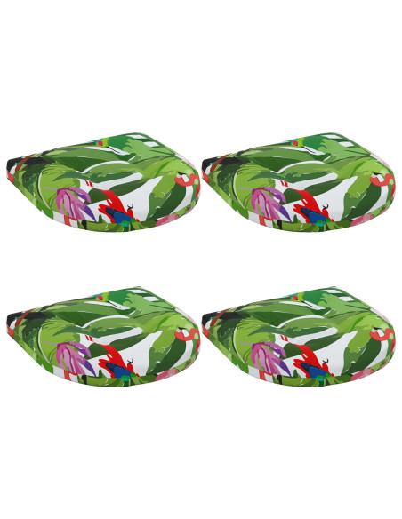 Cuscini per Sedia in 4 Pezzi 4 pz 100% Poliestere Multicolore