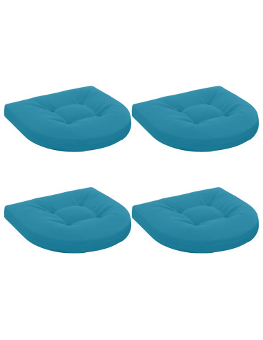 Cuscini per Sedia in 4 Pezzi 4 pz 100% Poliestere Azzurro