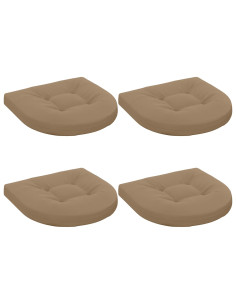 Cuscini per Sedia in 4 Pezzi 4 pz 100% Poliestere Tortora